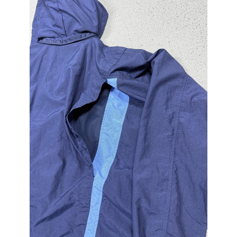 Vintage Nike Jacket Mens Large Blue Hooded Full Zip Windbreaker Colorblock 90s - Picture 8 of 10